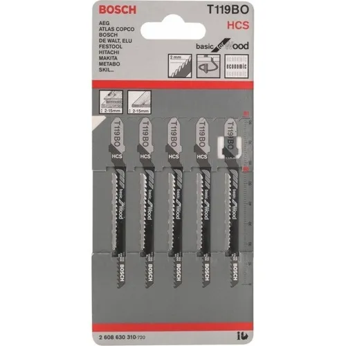 Hoja Sierra Para Madera Caladora Bosch T119bo X 5 Unidades