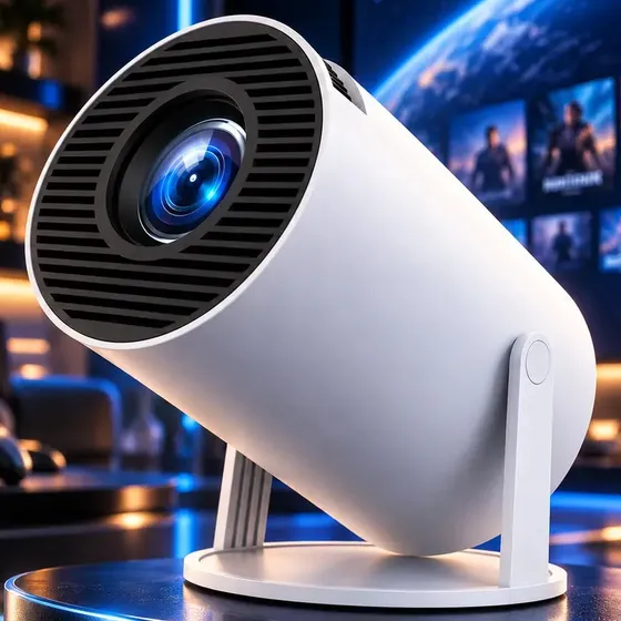 Projetor Portátil HY300 Mini 4K Compatível Android 11 Wi-Fi 5G Bluetooth Smart Portátil Rotação 180° Tela Grande para Filmes Séries Jogos Aulas e Apresentações Home Theater Cinema - Hardline