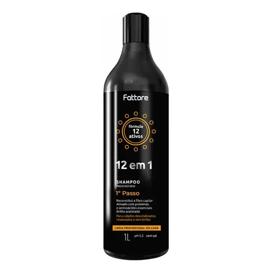  Shampoo Fattore Fórmula 12 Em 1 1,0l - Passo 1