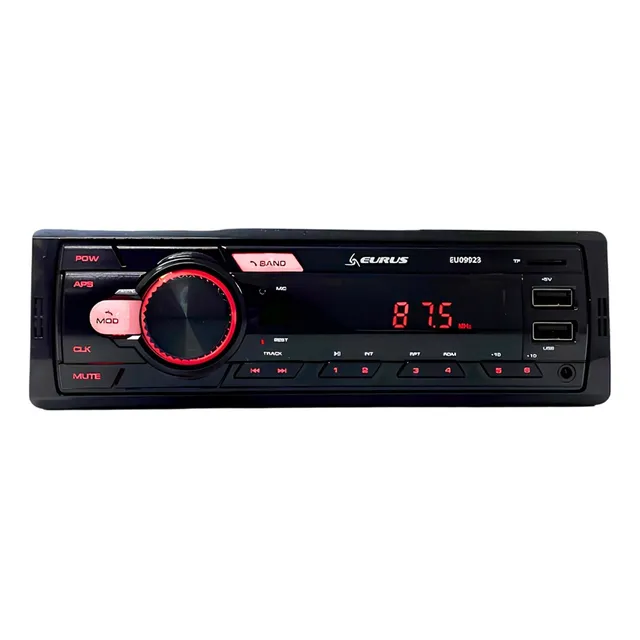 Som Pra Carro Eurus Bluetooth Fm Usb Sd Rca Microfone Ligaçã