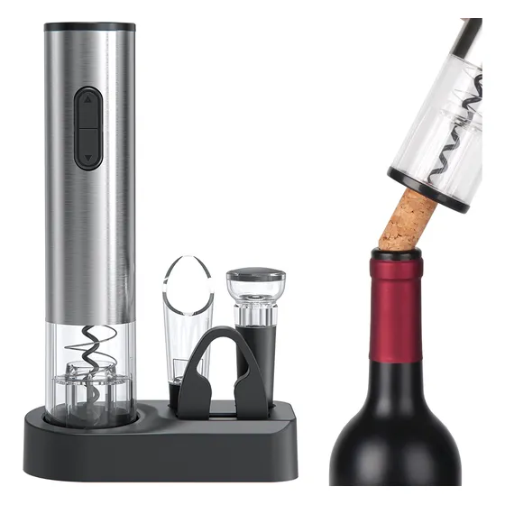 Destapador Vino Sacacorchos Electrico Set Con Base Abridor