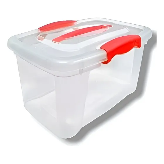 Caja Organizadora 6 Litros Transparente Con Tapa Platica