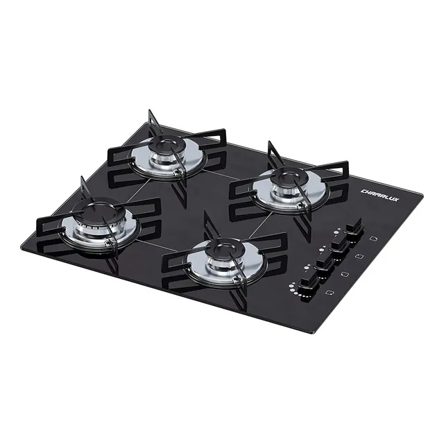 FogĂŁo Cooktop 4 Bocas Chamalux Ultra Chama Chapa Preto FogĂŁo Cooktop 4 Bocas Chamalux Ultra Chama Chapa Preto