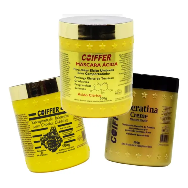 Kit Cronograma Capilar Reconstrução Pos Química Coiffer 3un 