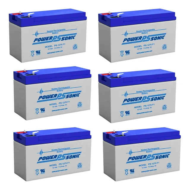 6 Piezas Reemplazo No Break Ps1270f1 12v 7ah Power Sonic