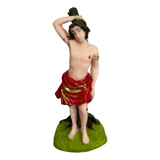 Escultura Imagem São Sebastião 8 Cm Resina 