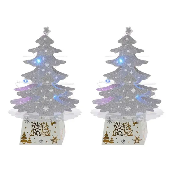 2pcs Decoración De Navidad Led De Árbol Navidad Artificial