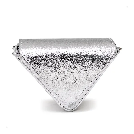 Bolsa Triângulo Mini Bag Festa Lateral Moderna Metalizada