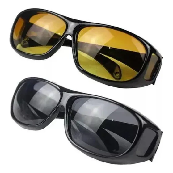 Gafas HD Vision Polarizadas 2x1 Día y Noche - 2 Pares, Lentes y Armazón en Colores