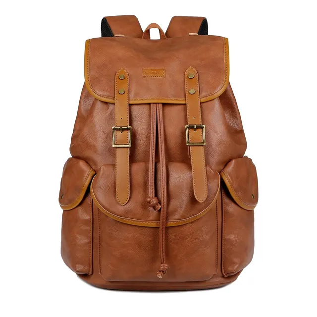 Mochila Para Laptop Baosha De Cuero Genuino
