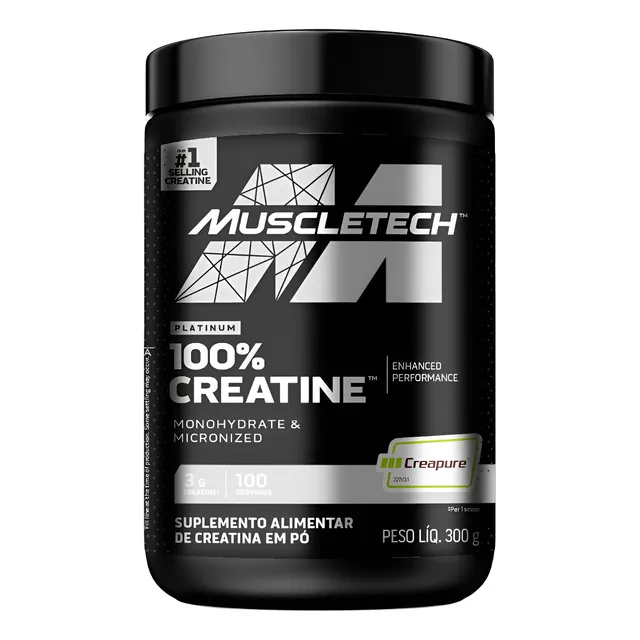 Creatina Creapure Platinum 300g Muscletech Sem Sabor
