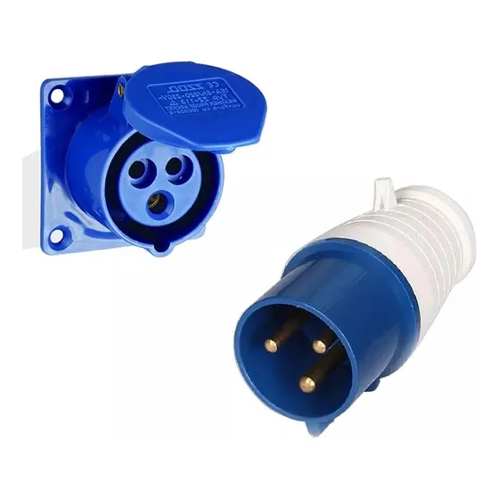 1 Pcs Conector Industrial H/m De 32a 3 Pines Centro De Carga