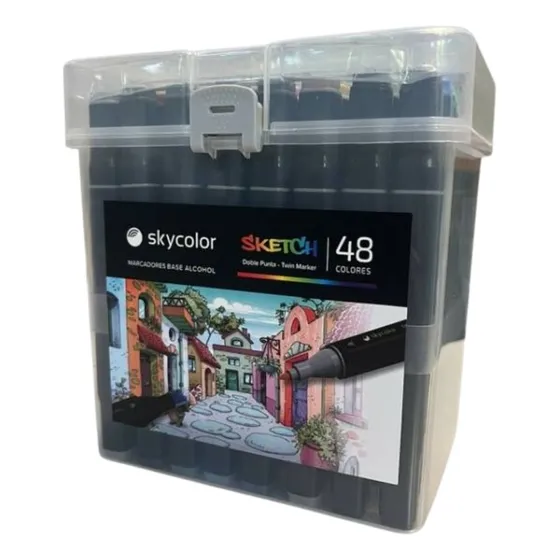Marcadores Skycolor Sketch *48 Colores Doble Punta Color