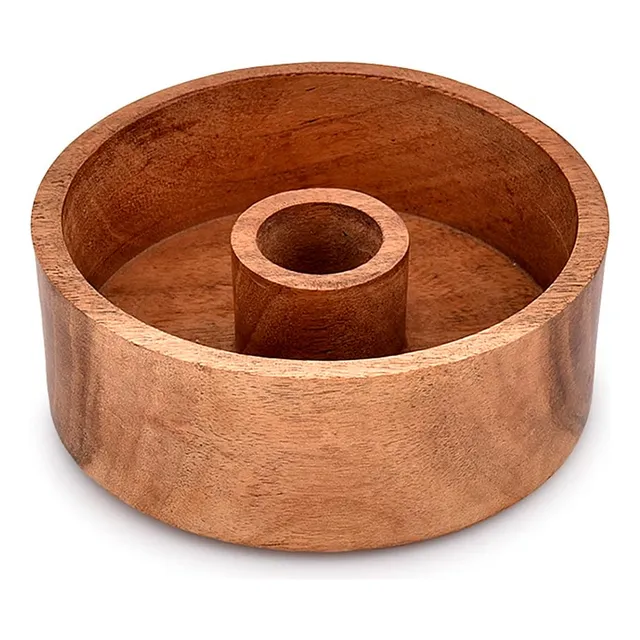 Nirman Soporte Incienso Madera Acacia Quemador Atrapador Spa