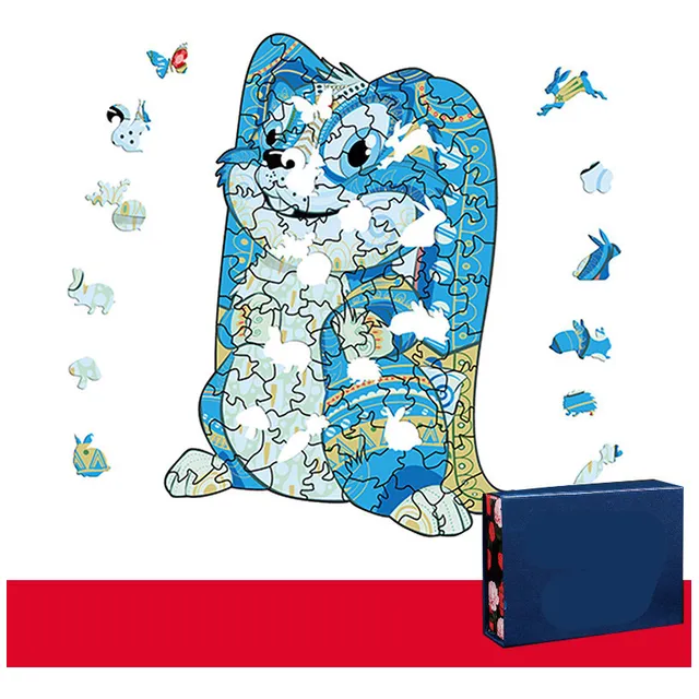 Lion Wolf Alien Irregular Tridimensional Animal Jigsaw Wo