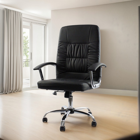 Silla Escritorio Ergonómica Virke Ejecutivo Para Oficina Color Negro Material Del Tapizado Cuero Sintético Silla Escritorio Ergonómica Virke Ejecutivo Para Oficina Color Negro Material Del Tapizado Cuero Sintético