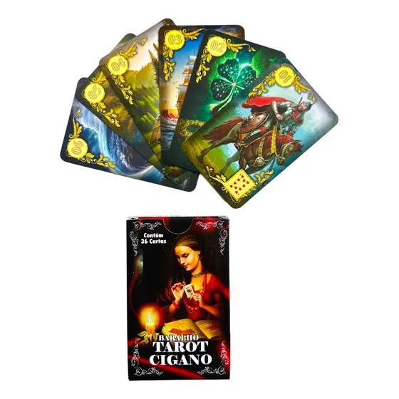 Baralho Tarô Tarot Cigano 36 Cartas e Manual Explicativo