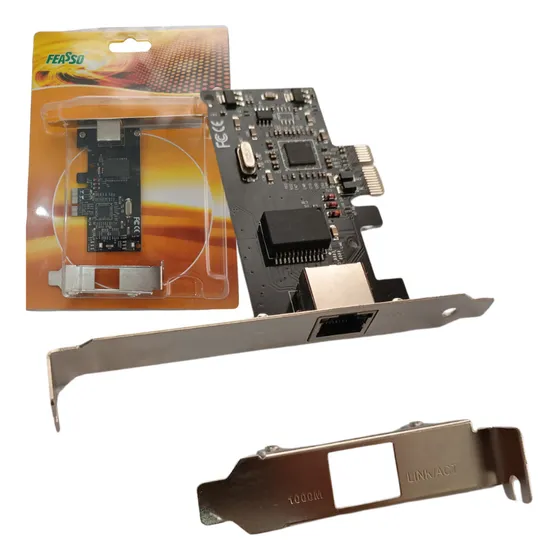 Placa De Rede Gigabit Pci-e X1 10/100/1000 Feasso Lowprofile