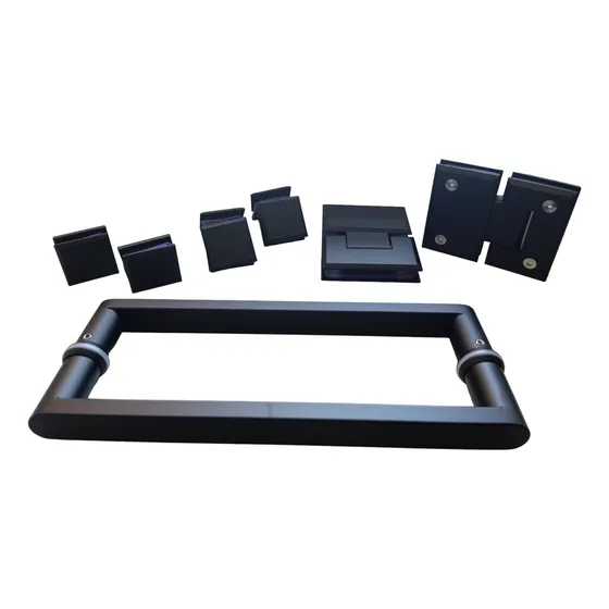 Bisagras Kit De Pta Batiente Baño 180° Acero Inoxi Negro 