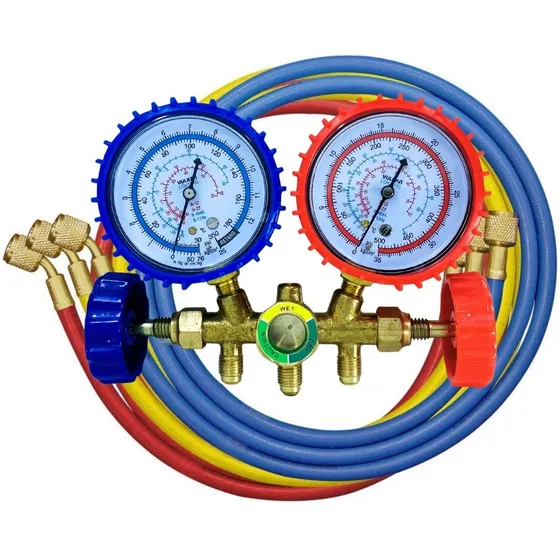 Manifold Gas R12 R22 R134 R404 Com Mangueira 90cm Ecotools