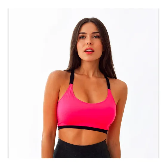 Top Academia Barato Aperta Seios Fitness Liso Dupla Face