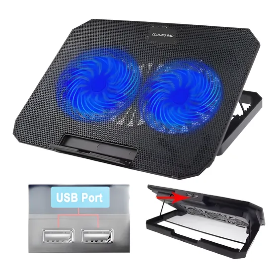 Base Fancooler Laptop Ventilador Rgb Ajustable Niveles Usb
