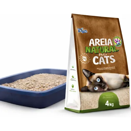 Areia Higiênica Natural Biodegradável Gatos Tiger Cats 4kg