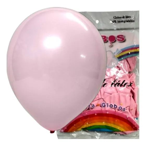 100 Globos Latex Estandar Fashion R12 Rosa Claro Calidhelio