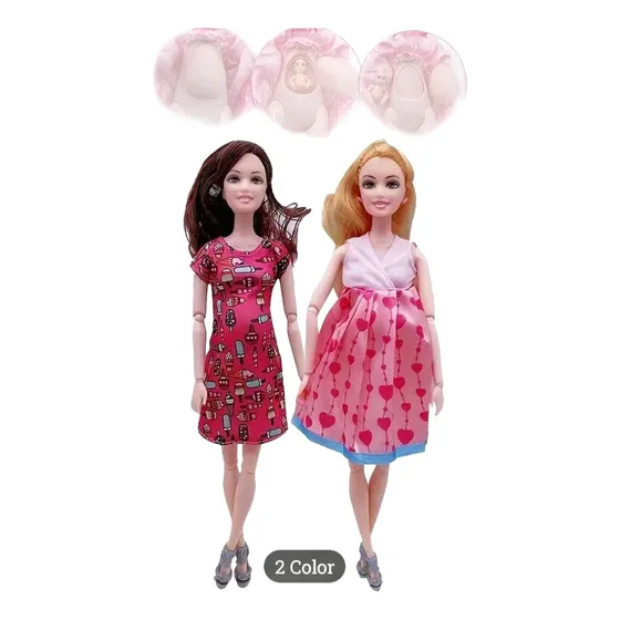 Muñeca Embarazada Con Bebés + Accesorios + 10 Piezas De Ropa