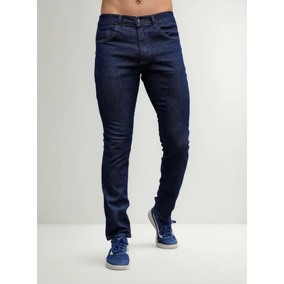 Calça Jeans Masculina Escura C/ Elastano Lycra Linha Premium