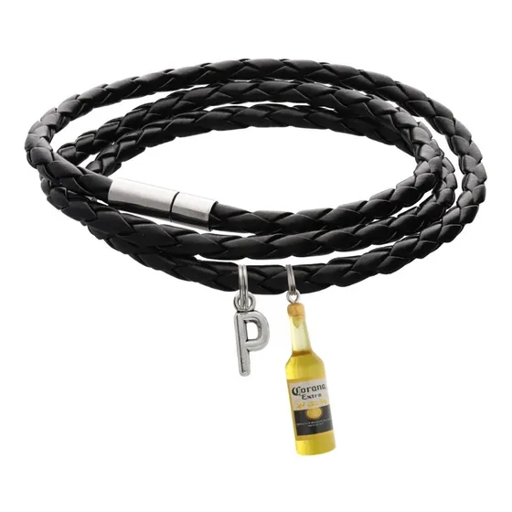 Pulsera Botella Cerveza Brazalete Dije Corona Letra Regalo