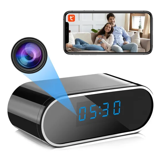 Camara Espia Reloj Despertador Dormitorio Vision Nocturna Marca 52 Bits Color Negro