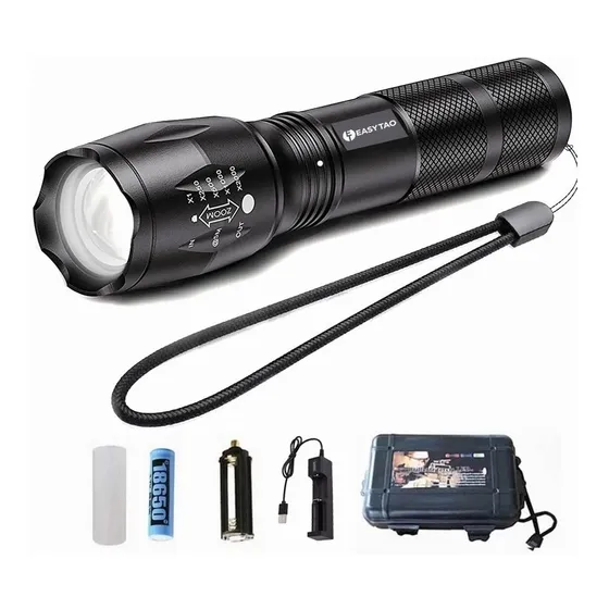 Lampara Táctica Led T6 Lampara Potente Batería Recargable