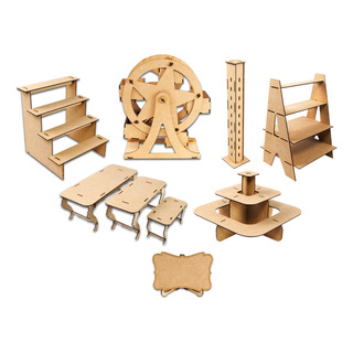 Divina Creación Kit 9 Exhibidores Pastelería Mdf Divina Creación Kit 9 Exhibidores Pastelería Mdf