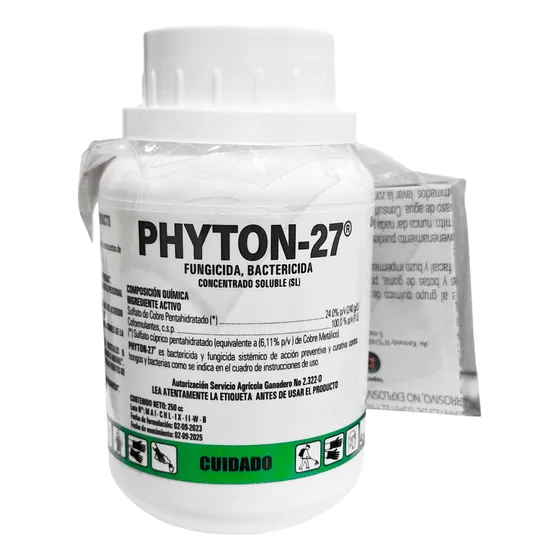 Fungicida Y Bactericida Para Cultivos Phyton-27 Sl 250 Ml