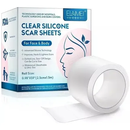 Rollo Silicona Parche Cicatrices, Queloides, Cicatriz 1,5 Mt