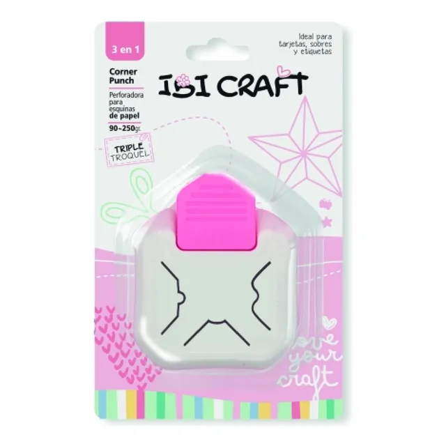 Sacabocado Perforadora Esquinero Triple Corte Forma Ibicraft