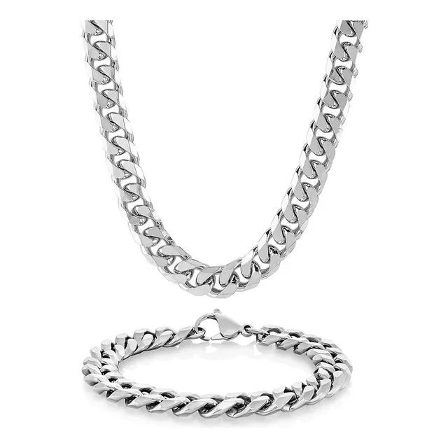 Collar Mas Pulsera Pack De 9mm En Acero Inoxidable