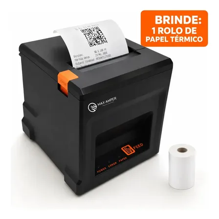 Impressora Térmica Não Fiscal 80mm Usb Rede Com Guilhotina Tomate MX-080 Cor Preto Velocidade 220mm/seg Impressão de código de barras e QRCODE