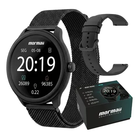 Relógio Smartwatch Mormaii Pulseira Metal Original Premium Preto