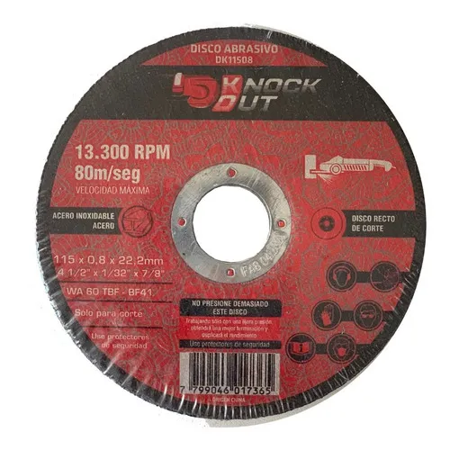 Disco De Corte 115mm 41/2 P/acero Y Ac. Inoxid. Pack X100
