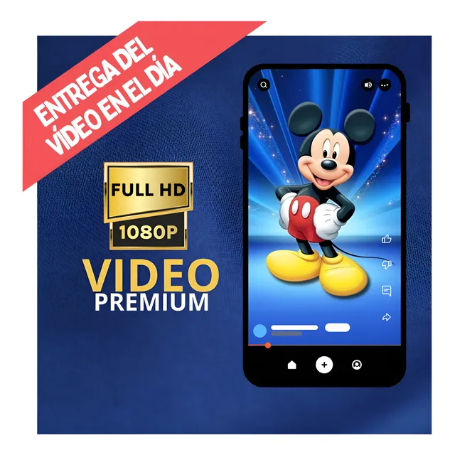 Video Invitación Animada (con Foto Opcional) Tarjeta Virtual Mickey Mouse