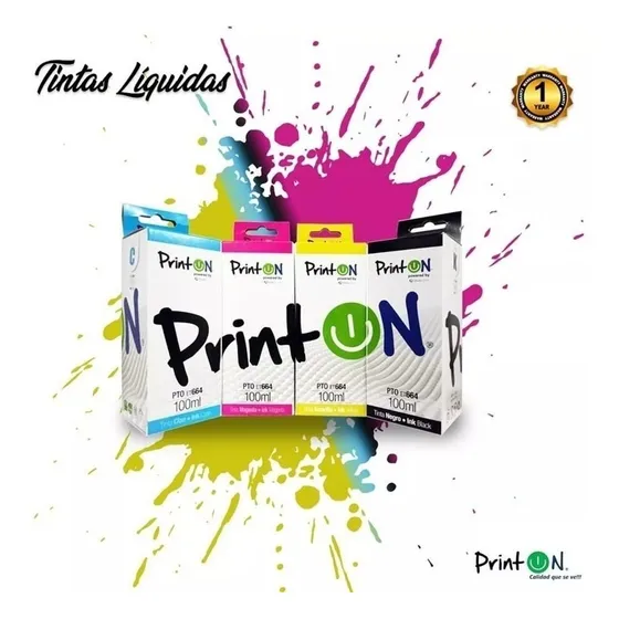 2 Tintas Epson 100 Ml  T664 L200 L210 L350 L355 Et 4550 662