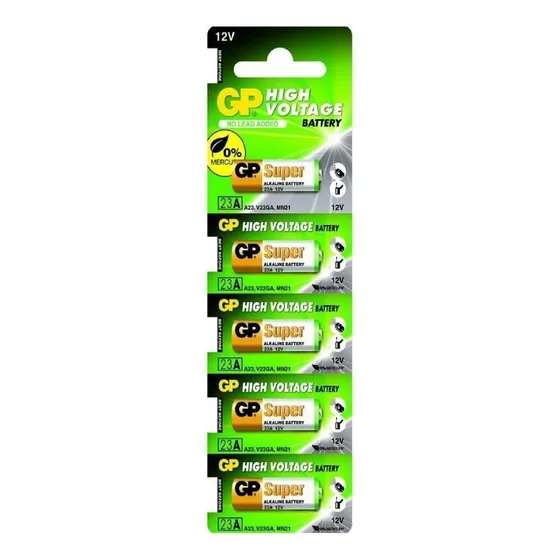GP Alkaline A23 pila de 12V con 5 unidades