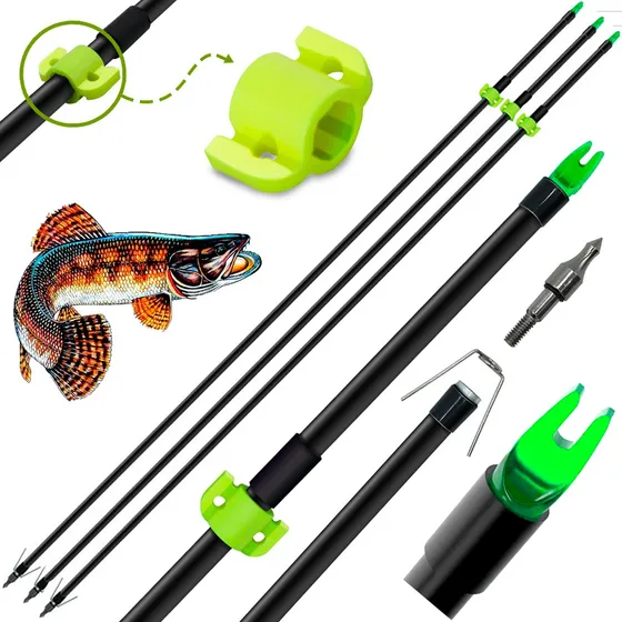 03 Flechas Para Pesca Vx-pf32 Corrediça ( Padrão Ams) Arco Cor Preto