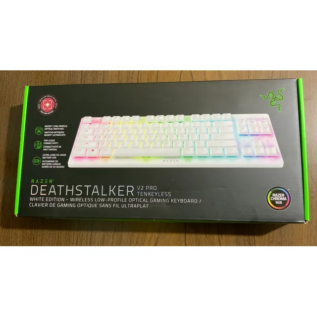 Teclado Razer Deathstalker V2 Pro Tenkeyless Rgb Gaming Blanco Inglés Us