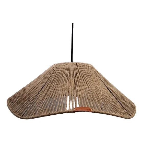 Lampara Colgante Rustica Hilo Yute Ondulada 50cm