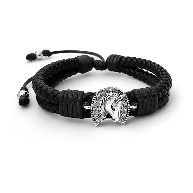 Pulsera Manilla Cuero Trenzado Caballo Iconic Store