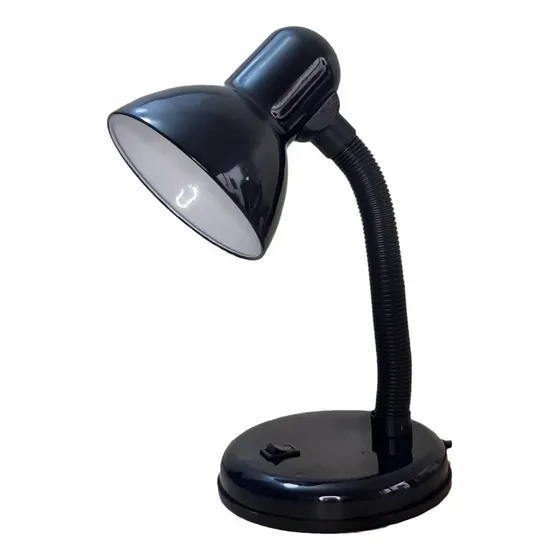 Lampara Escritorio Mesa Cuello Flexible Color De La Estructura Base Fija Negra