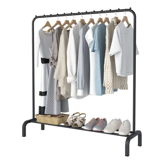 Perchero De Piso Organizador Para Ropa Rack Colgador Closet Color Negro